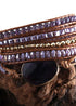 Boho Bracelet, RH 5 Layers Leather Wrap Bracelet, Natural Stones, Rose Quarts Silver